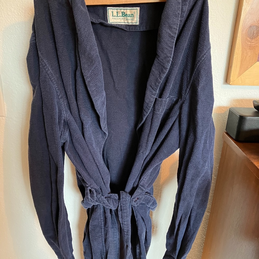 Vintage LL Bean Navy Cotton Robe